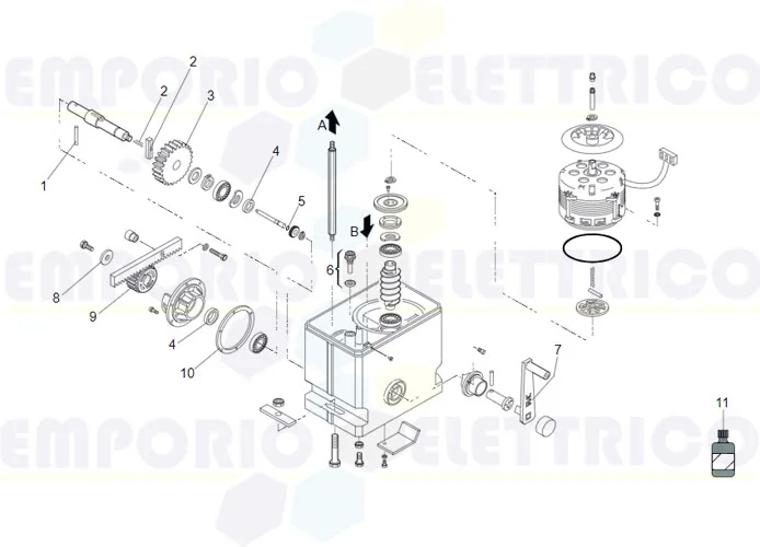 faac spare parts page for motor 860 emc 