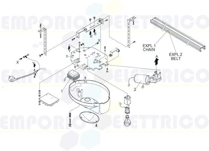 faac spare parts page for motor 576 em