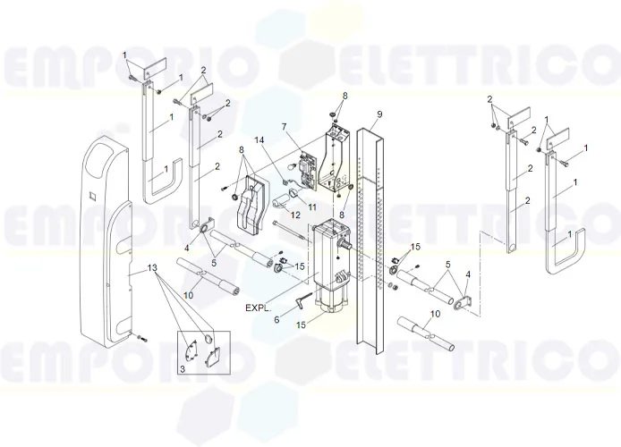 faac spare parts page for motor 550 l