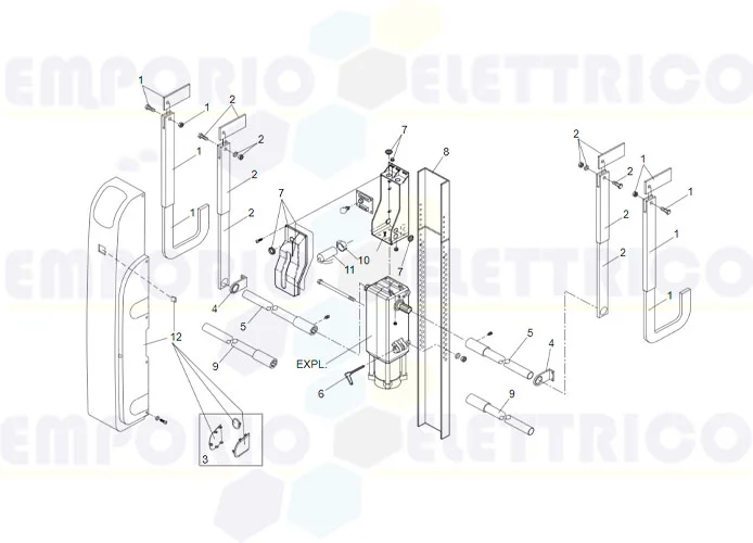 faac spare parts page for motor 550 l slave