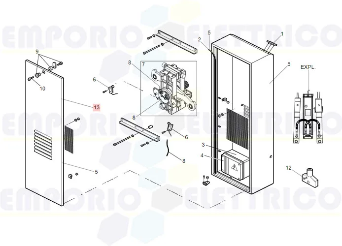 faac ricambio sportello imb. 620 r.1 7270645