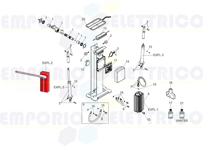 faac pagina ricambi per barriere b680h